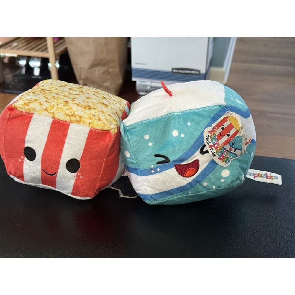 Popcorn‎ & Drink Inseparables Plush Magnetic Cubes